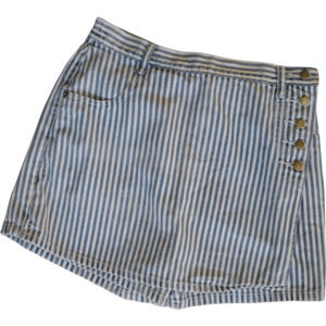 90s Striped High Rise Denim Skort by Denim Republic